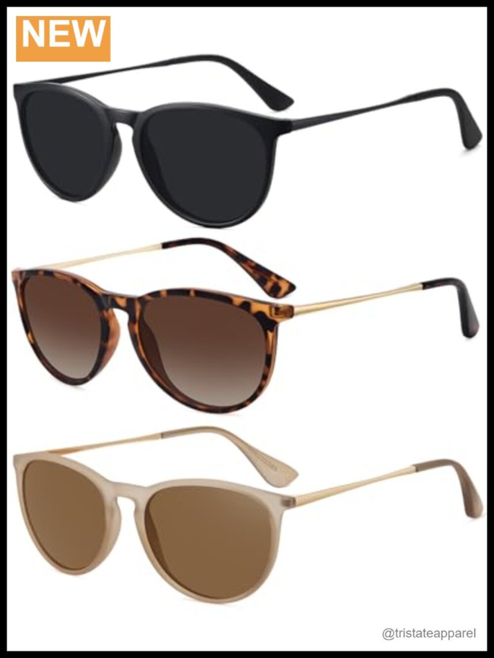 WOWSUN Retro Polarized Sunglasses Round Classic UV Protection for Women